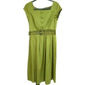 Vintage Talbots Green Tea-Length Dress | Size 6